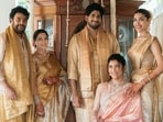 Sundar C, Khusbu Sundar and Anandita at Avantika's wedding to Shravan. 