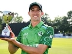 Matt Hollard was the player of the match for his (3/28) performance against India in the first T20I in Belfast. (Cricket Ireland / X)