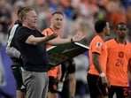 Netherlands' head coach Ronald Koeman during the 2026 World Cup Group football match between Tunisia and the Netherlands at the Kansas City Stadium in Kansas City on June 25. (AFP)