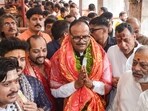 Uttar Pradesh Deputy Chief Minister Brajesh Pathak during a visit to Vindhyavasini Temple, in Mirzapur. Uttar Pradesh Deputy Chief Minister Brajesh Pathak during a visit to Vindhyavasini Temple, in Mirzapur.