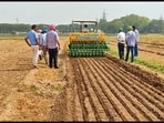 Punjab has recorded a 16% increase in the adoption of direct seeding of rice (DSR) this kharif season, with 26,896 farmers bringing 3.41 lakh acres under the water-saving cultivation method, agriculture and farmers welfare minister Gurmeet Singh Khudian said on Friday. (HT File)