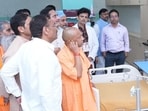 Uttar Pradesh CM Yogi Adityanath after inaugurating a hospital in Gorakhpur on June 26. (HT photo)