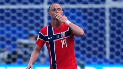 Meanwhile, Thelo Aasgaard scored for Norway in the 21st minute. (AP Photo/Martin Meissner) Meanwhile, Thelo Aasgaard scored for Norway in the 21st minute. (AP Photo/Martin Meissner)