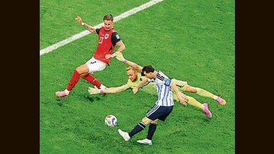 He barely runs anymore, yet he’s always where one least expects. Above, the 39-year-old in action against Austria, during the ongoing World Cup. (Getty Images) He barely runs anymore, yet he’s always where one least expects. Above, the 39-year-old in action against Austria, during the ongoing World Cup. (Getty Images)