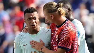 It was supposed to be a Mbappe vs Haaland showdown. But Haaland was benched and so were nine other Norway players. (IMAGN IMAGES via Reuters)