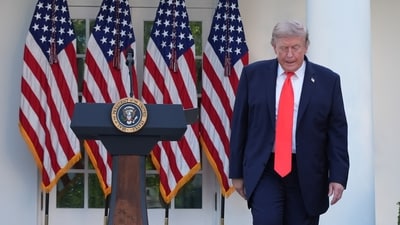 President Donald Trump walks to greet guests after speaking at a Rose Garden Club dinner with farmers, in the Rose Garden of the White House, Thursday, June 25, 2026, in Washington. (AP Photo) President Donald Trump walks to greet guests after speaking at a Rose Garden Club dinner with farmers, in the Rose Garden of the White House, Thursday, June 25, 2026, in Washington. (AP Photo)