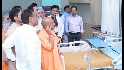 Uttar Pradesh CM Yogi Adityanath after inaugurating a hospital in Gorakhpur on June 26. (HT photo) Uttar Pradesh CM Yogi Adityanath after inaugurating a hospital in Gorakhpur on June 26. (HT photo)