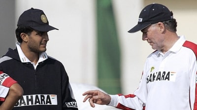 Sourav Ganbuly and Greg Chappell in the mid 2000s (AFP)