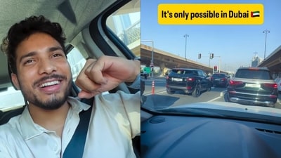 An Indian man shared how seeing luxury cars at a Dubai traffic signal motivated him to seek growth and stability. (Instagram/gavrav_in_dubai) An Indian man shared how seeing luxury cars at a Dubai traffic signal motivated him to seek growth and stability. (Instagram/gavrav_in_dubai)