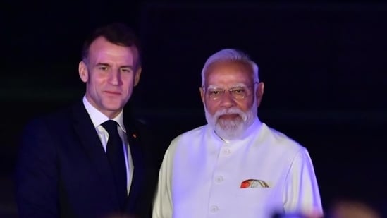 Prime Minister Narendra Modi and French President Emmanuel Macron on Tuesday jointly inaugurated the ‘India-France Year of Innovation’ and the ‘India-France Innovation Forum’ (Anshuman Poyrekar/HT Photo)