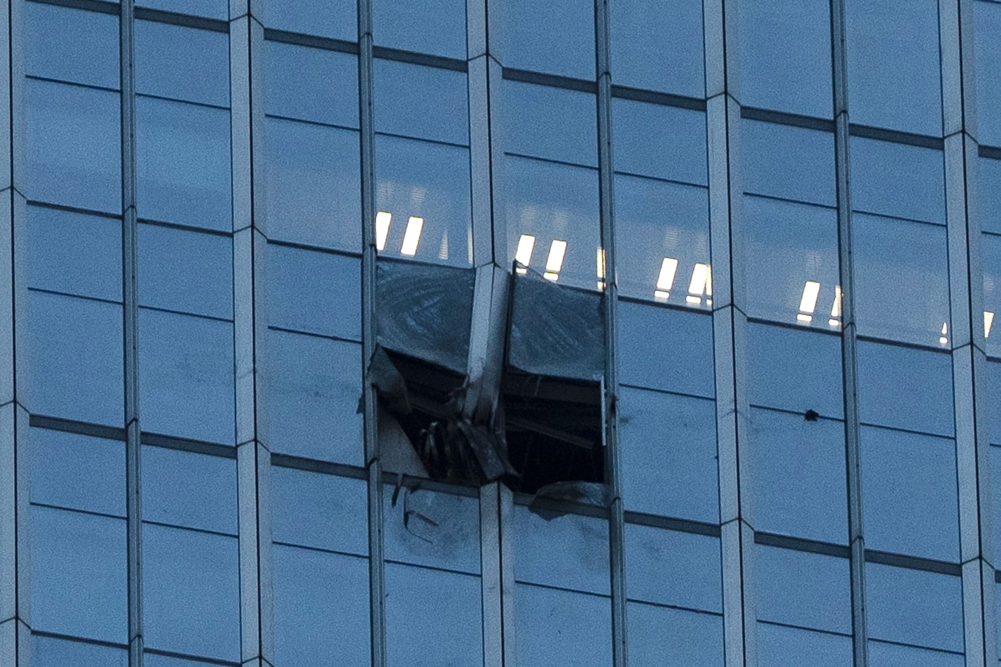 The surface of the Citic Tower also known as Zun Tower is damaged in Beijing,, Friday, June 26, 2026. (AP Photo/Ng Han Guan) The surface of the Citic Tower also known as Zun Tower is damaged in Beijing,, Friday, June 26, 2026. (AP Photo/Ng Han Guan)