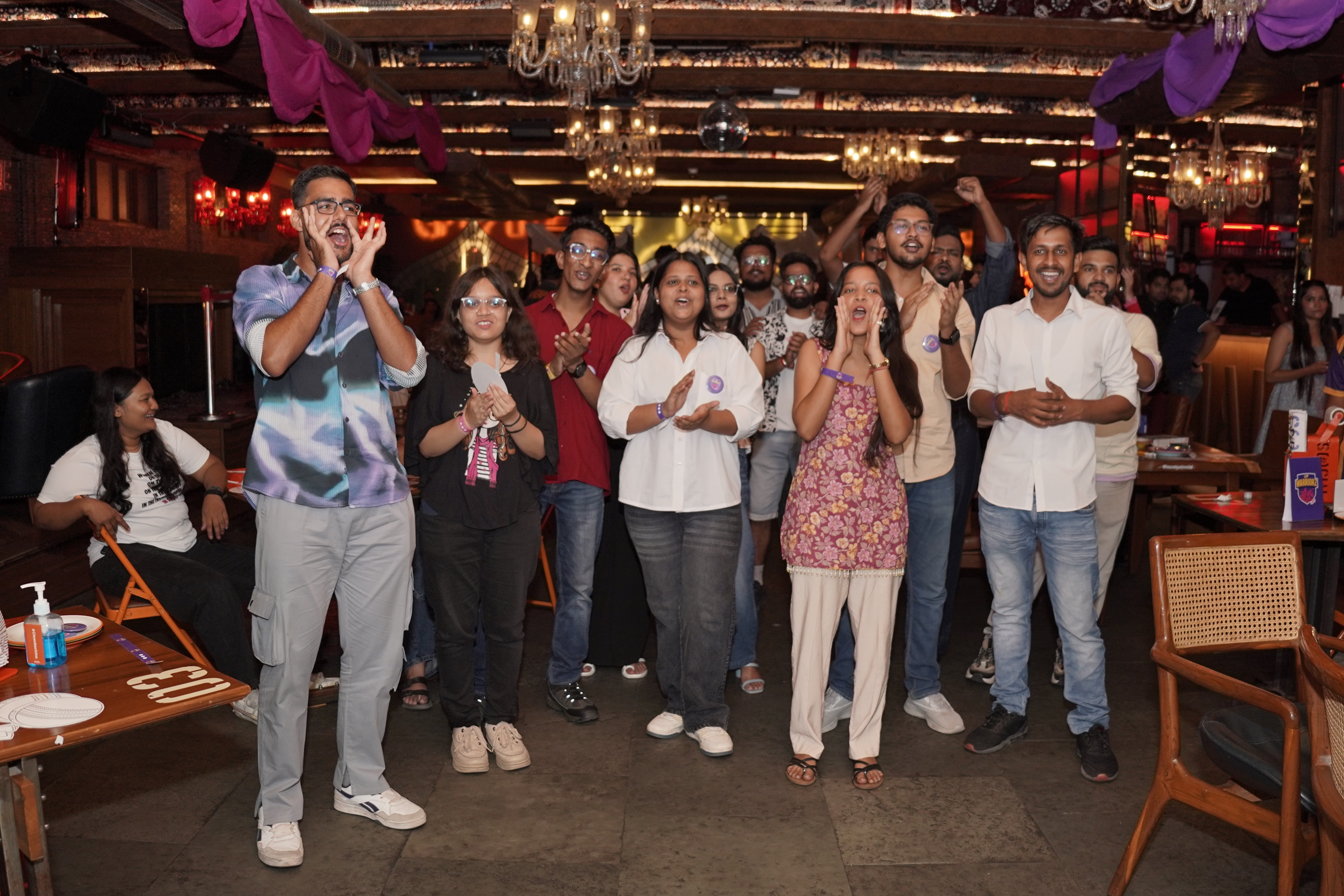 Lucknowites cheering for Indian women's team during the UP Warriorz activity