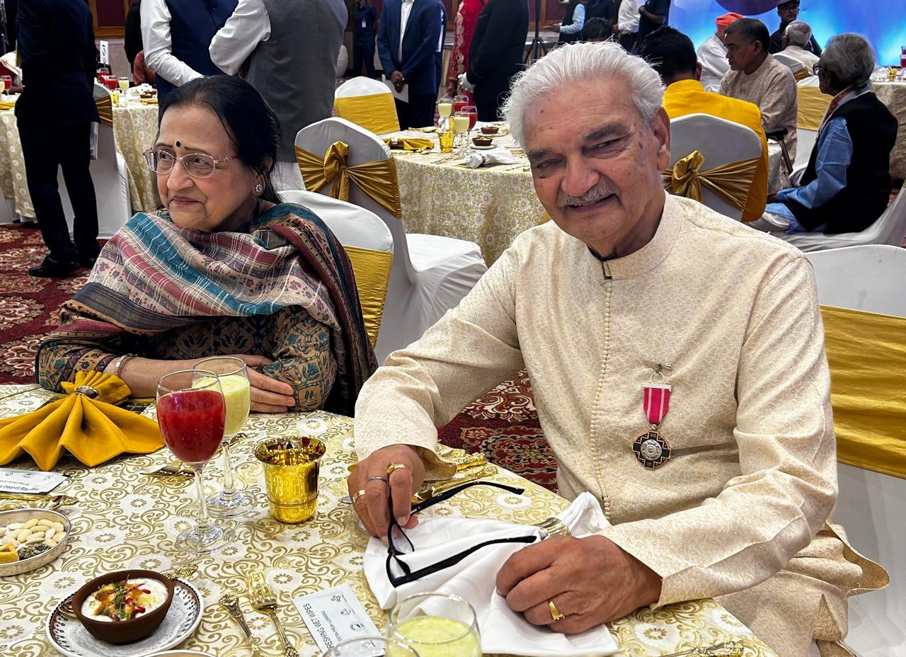 Anil Rastogi after receiving the Padma Shri with wife Sudha Rastogi Anil Rastogi after receiving the Padma Shri with wife Sudha Rastogi