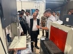 BCCL Chairman-cum-Managing Director (CMD) Manoj Kumar Agrawal inspects “Coal Neer Plant” at Putki-Balihari Area in Dhanbad on Saturday. (HT Photo)