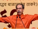 Mumbai, India. 19, 2026 - Uddhav Thackeray, Chief of Shiv Sena (UBT), addressed party members at Shanmukhanand Hall in Mumbai on the party’s 60th foundation day. Aditya Thackeray, Yuva Sena Chief, along with Sanjay Raut, Anil Desai, Arvind Sawant, Rajabhau Vaze, and other senior leaders, were also present. Mumbai, India. 19, 2026. (Photo by Raju Shinde/HT Photo) (Raju Shinde)