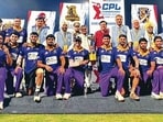 Winners pose with the trophy during the award ceremony in Panchkula on Friday. (HT Photo) Winners pose with the trophy during the award ceremony in Panchkula on Friday. (HT Photo)