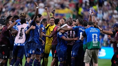 Cape Verde team members celebrate after qualifying for round of 32. (AP Photo) Cape Verde team members celebrate after qualifying for round of 32. (AP Photo)