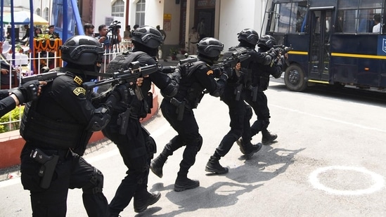 Anti-Terrorism Squad (ATS) personnel (Santosh Kumar /HT)