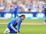 India's Harmanpreet Kaur looks on during the ICC Women's T20 World Cup.