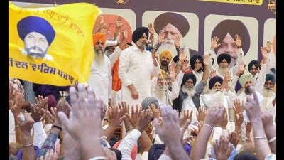 Addressing party workers, Tarsem Singh said Akali Dal Waris Punjab De would contest the forthcoming Punjab assembly elections under the leadership of Amritpal Singh. (HT Photo)