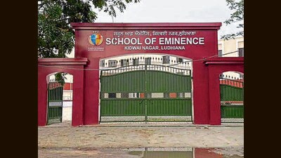 The building of School of Eminence at Kidwai Nagar in Ludhiana. (HTT Photo) The building of School of Eminence at Kidwai Nagar in Ludhiana. (HTT Photo)