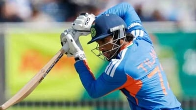 Tilak Varma waged a lone battle against Ireland after the top-order collapse and scored a fighting half-century (BCCI) Tilak Varma waged a lone battle against Ireland after the top-order collapse and scored a fighting half-century (BCCI)