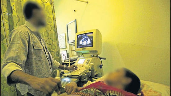 A woman getting her sonography done at Beed city, Beed district, India, on Thursday, June 7, 2012. Photo by- Vidya Subramanian (Hindustan Times)