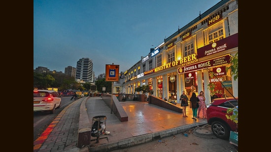 The number of restaurants and bars in Connaught Place have grown multifold in the past two decades. (RAJ K RAJ /HT PHOTO)