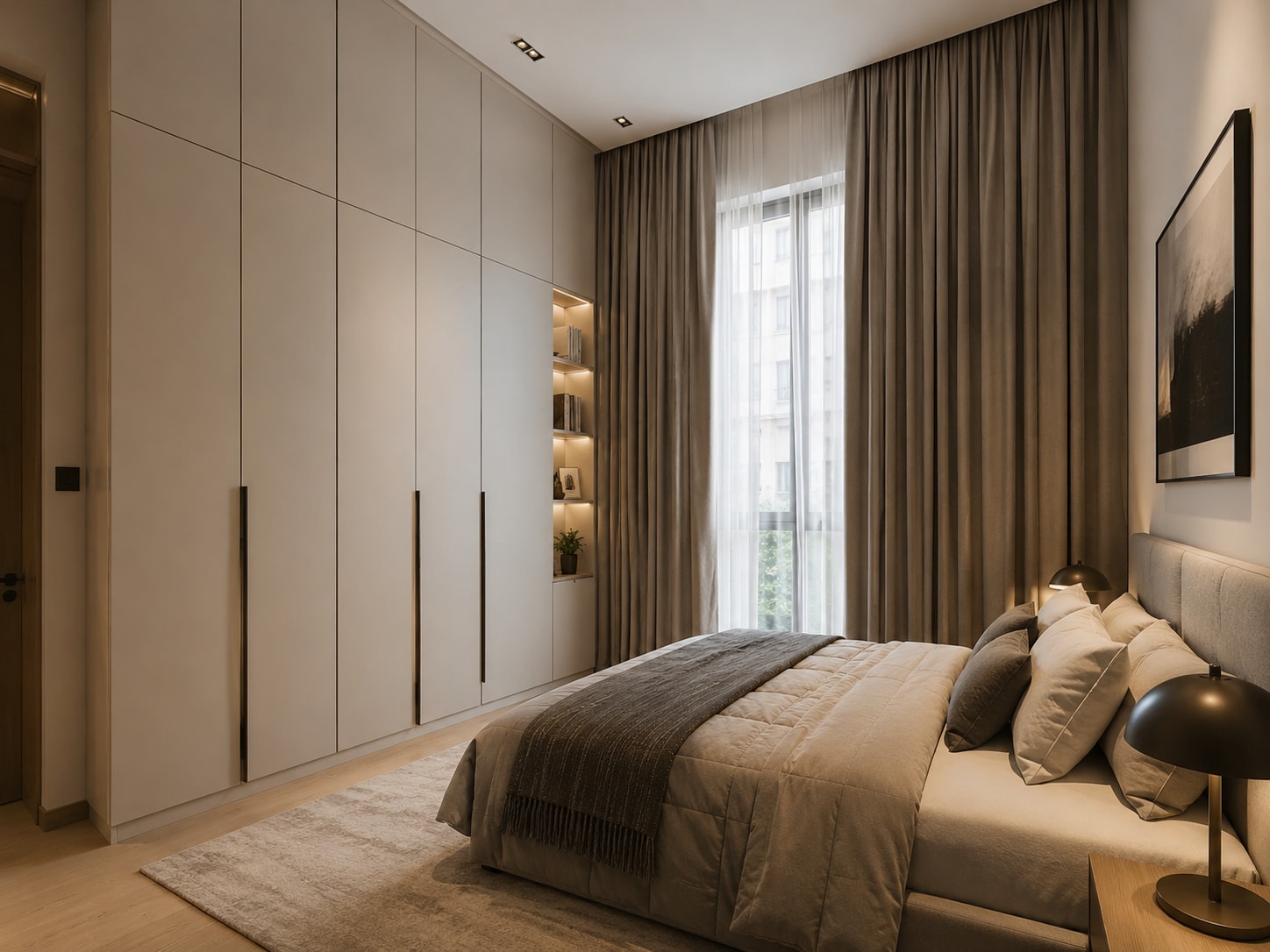 When you install curtains from the ceiling level, the room looks bigger and more premium. (Picture credit: AI generated) When you install curtains from the ceiling level, the room looks bigger and more premium. (Picture credit: AI generated)