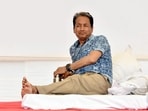 Environmentalist Sonam Wangchuk sits on a hunger strike during a protest by Cockroach Janata Party (CJP), at Jantar Mantar, in New Delhi on Sunday. 