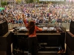 Body of a newborn was found inside a portable toilet at the Electric Forest festival grounds in Rothbury, Michigan.