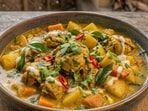 Kari Koko is a traditional Seychellois Creole coconut curry, typically prepared with fish, chicken, or octopus in coconut milk (AI Image)