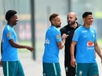 Brazil before the Japan match.