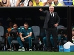 Brazil coach Carlo Ancelotti reacts