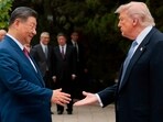 US President Donald Trump with Chinese President Xi Jinping at the Zhongnanhai Garden in Beijing on May 15.