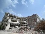 The Saidulajab site nearly one month after the building collapsed. (Sanchit Khanna/HT Photo)