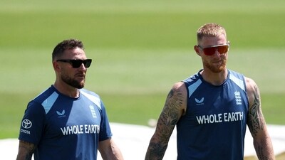 England head coach Brendon McCullum and Ben Stokes. (Action Images via Reuters)