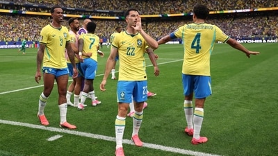 Gabriel Martinelli celebrates with teammates after scoring the team's second goal during the FIFA World Cup 2026 Round Of 32 match (Getty Images via AFP) Gabriel Martinelli celebrates with teammates after scoring the team's second goal during the FIFA World Cup 2026 Round Of 32 match (Getty Images via AFP)