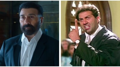 Sunny Deol in a still from Ikka (left) and in Damini.