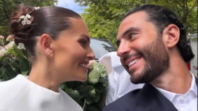 Thylane Blondeau married Ben Attal in Paris. (Instagram story/ @thylaneblondeau) Thylane Blondeau married Ben Attal in Paris. (Instagram story/ @thylaneblondeau)