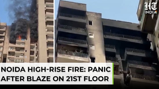 Noida high-rise fire: blaze erupts on 21st floor of Aranya society