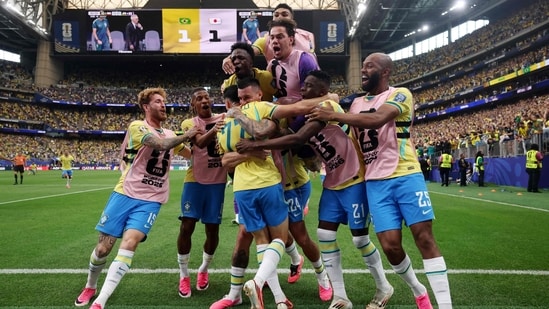 Brazil vs Japan LIVE Score, FIFA World Cup 2026: Gabriel Martinelli #22 of Brazil celebrates with teammates after scoring the team's second goal during the FIFA World Cup 2026 Round Of 32 match Brazil vs Japan LIVE Score, FIFA World Cup 2026: Gabriel Martinelli #22 of Brazil celebrates with teammates after scoring the team's second goal during the FIFA World Cup 2026 Round Of 32 match