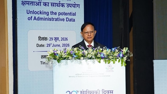 Principal Secretary to the Prime Minister Dr. P.K. Mishra addresses the 20th Statistics Day celebrations, calling administrative data a "strategic national asset" for strengthening data-driven governance and evidence-based policymaking.
