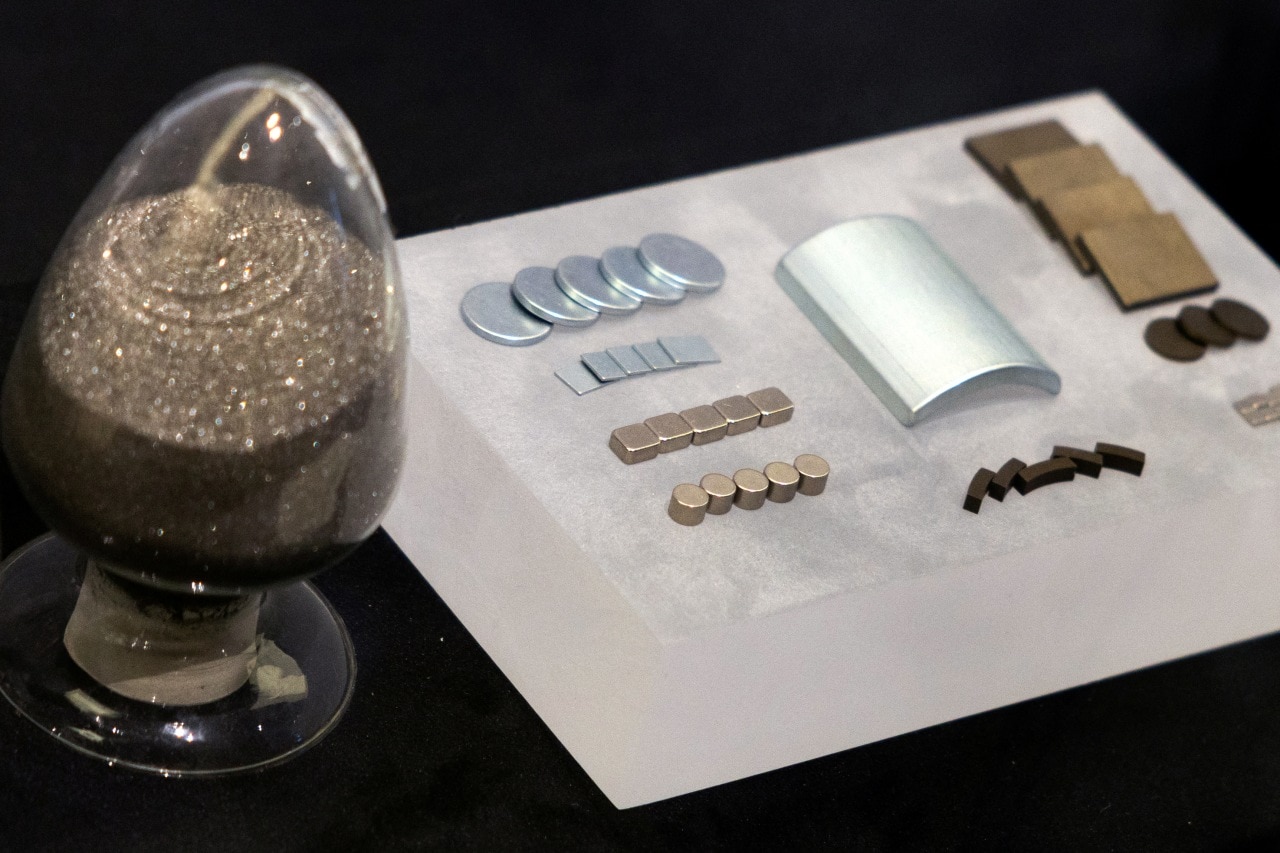 Rare-earth materials form part of a museum display in Beijing. Rare-earth materials form part of a museum display in Beijing.