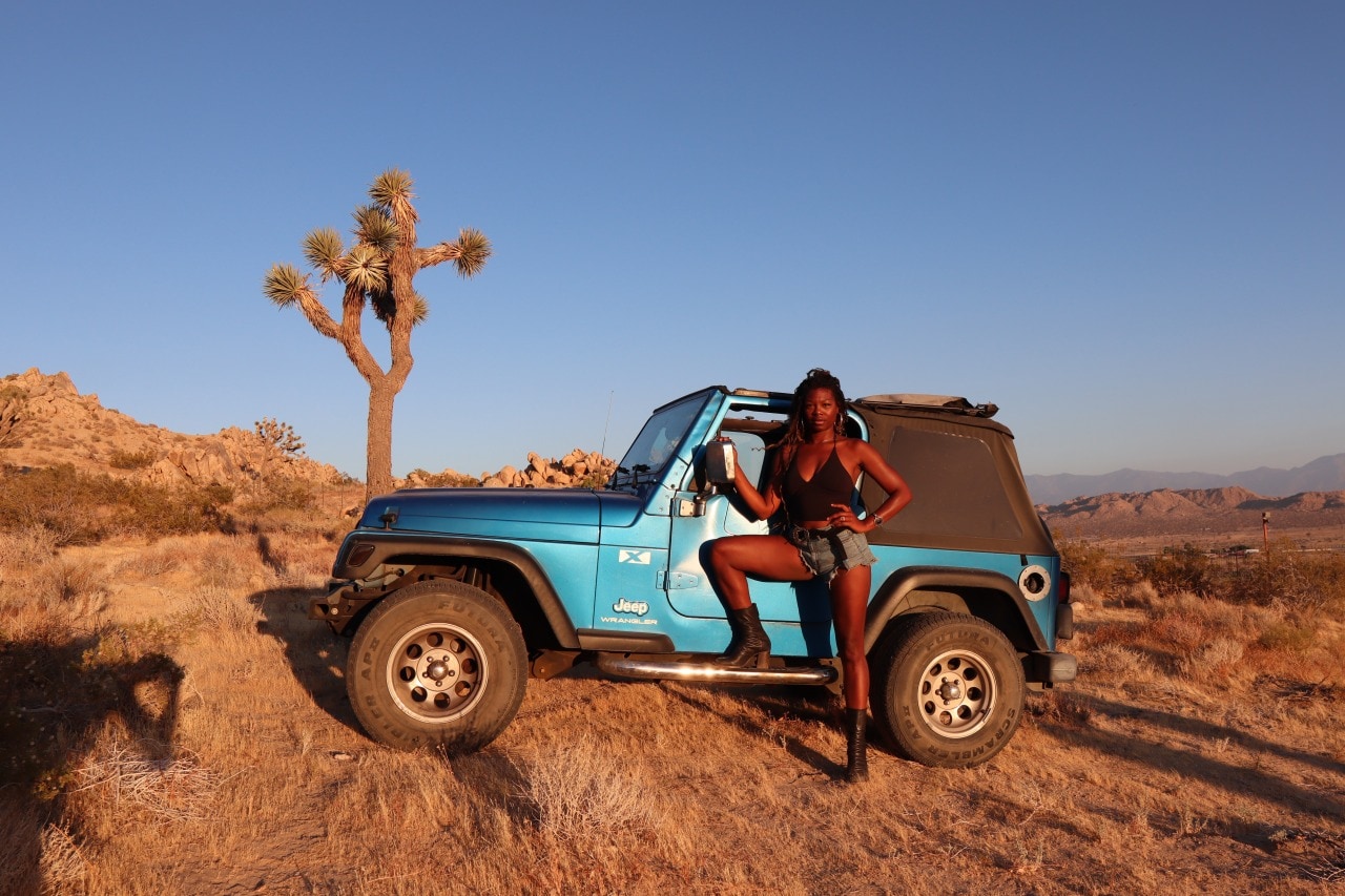 Coco Franklin with her 2003 Jeep Wrangler. Coco Franklin with her 2003 Jeep Wrangler.