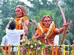 Chief Minister Hemant Soren pays tribute to Sido Kanhu in Ranchi on Hul Diwas on Tuesday. (HT Photo)