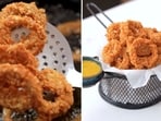 Kunal Kapur uses desi ingredients to make crispy onion rings. 