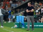 Netherlands head coach Ronald Koeman reacts during the World Cup round of 32 soccer match between the Netherlands and Morocco(AP Photo/Dolores Ochoa)