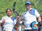 Nistha Gupta (left) with her coach Yogendra Singh Rana. (SOURCED)