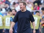 Germany head coach Julian Nagelsmann reacts during the World Cup round of 32 soccer match between Germany and Paraguay in Foxborough